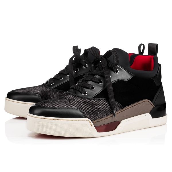 replica Christian Louboutin Aurelien Flat Version Black Sneakers,fake red bottoms,Louboutin outlet